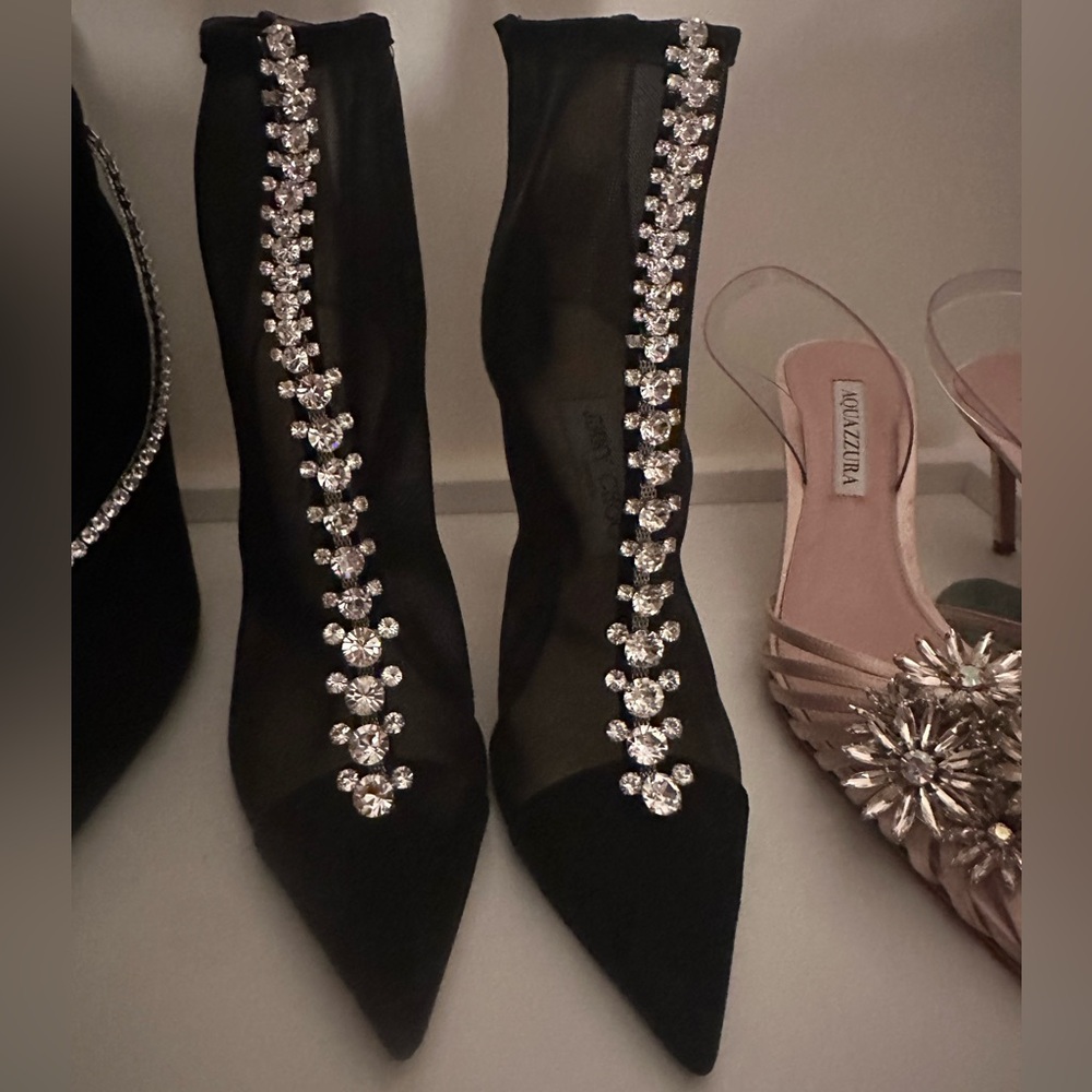 New Statement jimmy choo rhinestone ankle boots size 37 - Picture 3 of 3
